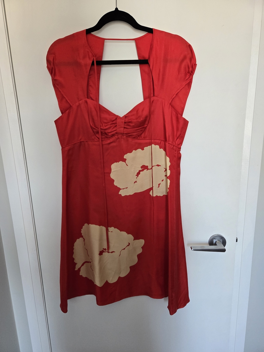 Red Floral Cutout Mini Dress
